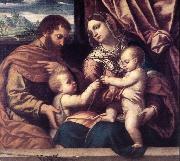 MORETTO da Brescia Holy Family su oil